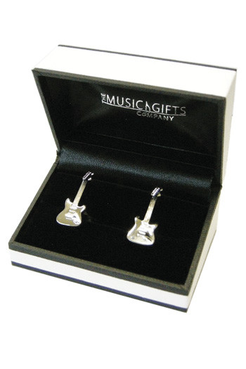 Acoustic Guitar Sliver Plated Cufflinks