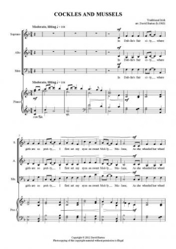 Cockles And Mussels:Vocal: SA & Men (Barton)