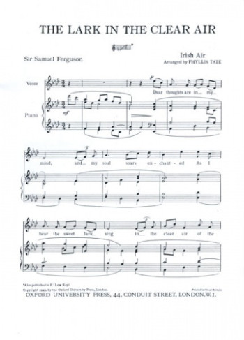 Lark In The Clear Air:  Ab Major Vocal Medium Solo Song