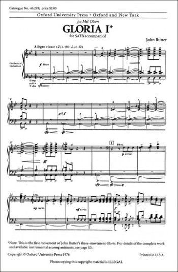 Gloria 1 Vocal: Vocal SATB (OUP)
