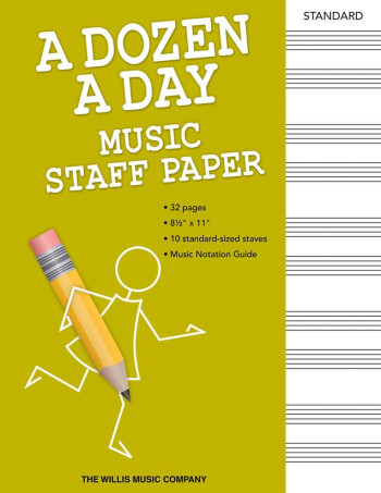 Dozen A Day: 32 Page Manuscript Book 81/2 X 11 10 Standard Size Staves