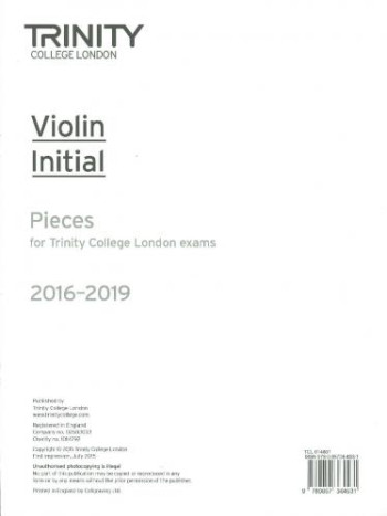 OLD STOCK Trinity College London Violin Grade Initial Violin Part Only 2016-2019