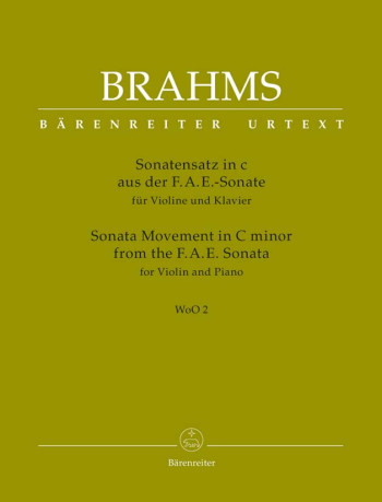 Sonata Movement  C Minor From The F-A-E Sonata: Violin & Piano  (Barenreiter)