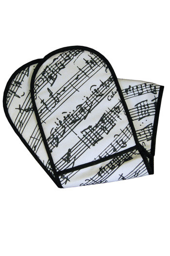 Black & White Manuscript Oven Gloves