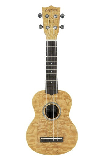 Native Curly Ash Soprano Ukulele
