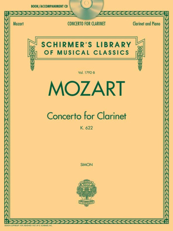 Concerto A Major K622: Bb Clarinet & Piano: Book & Cd  (Schirmer)