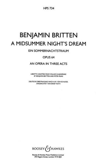 Midsummer Nights Dream: Study Score