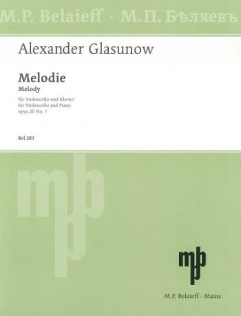 Melody D Major Op.20/1 Cello & Piano (Belaieff)