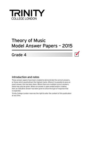 Trinity College London Theory Model Answers Paper (2015) Grade 4
