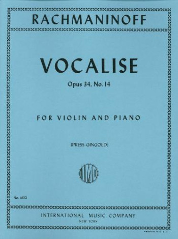 Vocalise Op.34/14: Violin & Piano (International)
