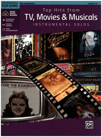 Top Hits From TV, Movies & Musicals Instrumental Solos For Alto Sax Book & Audio