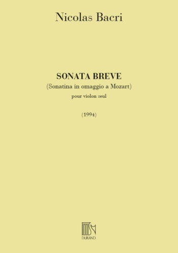 Sonata Breve Op.45: Violin (Durand)