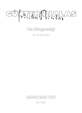 Die Bergpredigt (1980). : Choral: (Barenreiter)