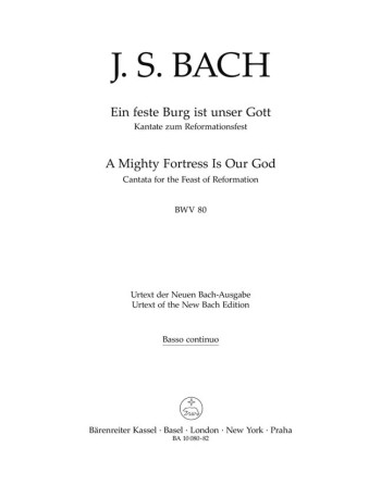 Cantata No. 80: Ein feste Burg (A Mighty Fortress is Our God) (BWV80) (Urtext).: Choral & Orchestra: