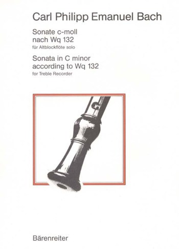 Sonata in C minor (according to Wq 132). : Treble Recorder: (Barenreiter)