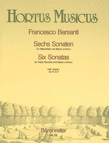 Sonatas (6), Bk.1:Op.1/ 1,3,5. : Treble Recorder & Piano: (Barenreiter)