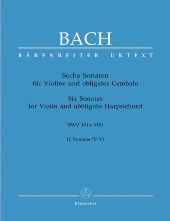 Sonatas (6) (BWV 1017 - 1019), Vol. 2 (Urtext). : Violin & Piano: (Barenreiter)