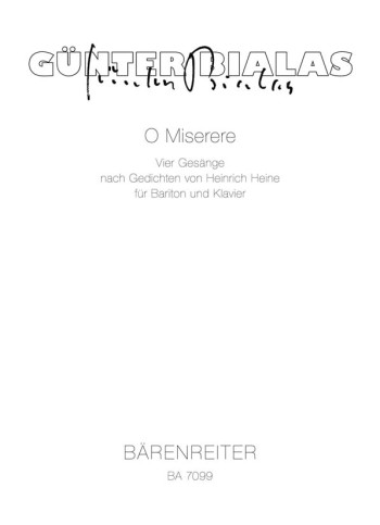 O Miserere. 4 Songs. : Voice: (Barenreiter)