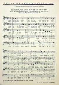 Aus tiefer Not schrei ich zu dir; Chtriste, du bist der helle (G). : Choral: (Barenreiter)