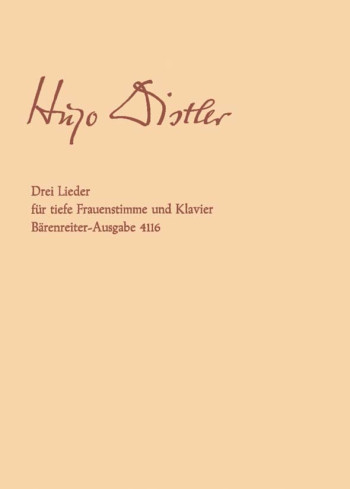 Songs (3), Op.posth. : Voice: (Barenreiter)