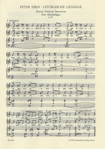 Festum Omnium Sanctorum (L-G). : Choral: (Barenreiter)