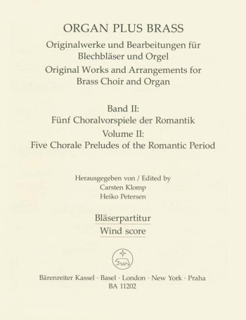 Organ Plus Brass Vol.2. : (wind score in C) : (Barenreiter)