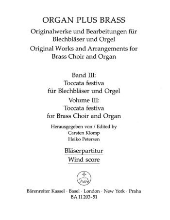Organ Plus Brass Vol.3. : (wind score in C) : (Barenreiter)