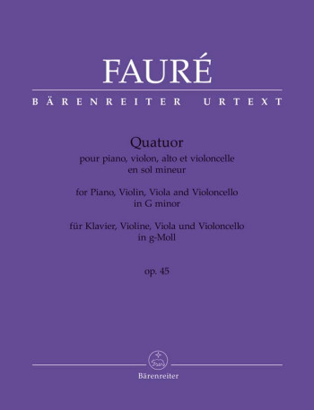 Piano Quartet No. 2 in G minor, Op.45 (Urtext). : Mixed Ensemble: (Barenreiter)