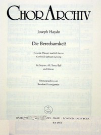 Die Beredsamkeit - Freunde Wasser machet stumm (G). : Choral: (Barenreiter)