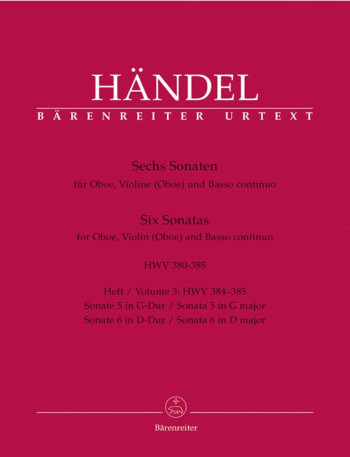 Sonatas (6) (HWV 380-385), Vol. 3: No.5 & 6 (Urtext). : Mixed Ensemble: (Barenreiter)