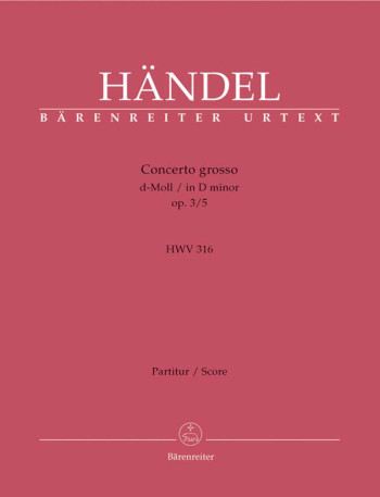 Concerto grosso Op.3/ 5 in D minor (Urtext). : Large Score Paperback: (Barenreiter)