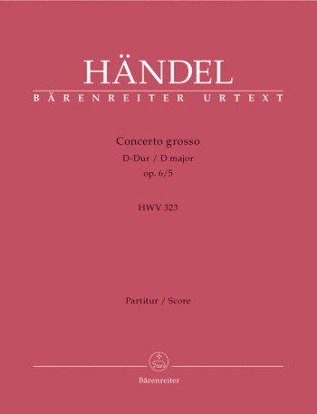 Concerto grosso Op.6/ 5 in D (Urtext). : Large Score Paperback: (Barenreiter)
