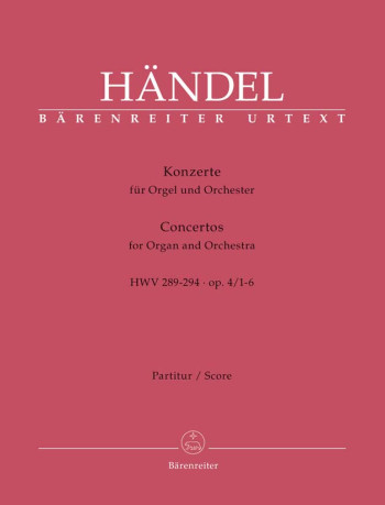 Concerto for Organ, Op.4/ 1 - 6 (HWV 289-294) (special price)      (Urtext) (includes 6 single score