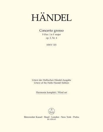 Concerto grosso Op.3/ 4 in F (Urtext). : Wind set: (Barenreiter)