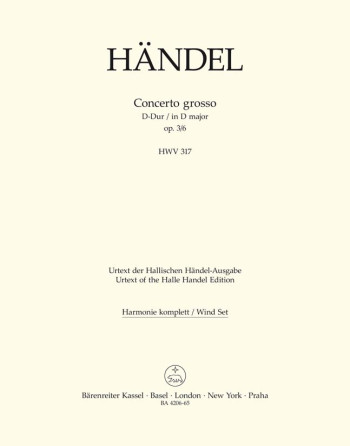 Concerto grosso Op.3/ 6 in D (Urtext). : Wind set: (Barenreiter)