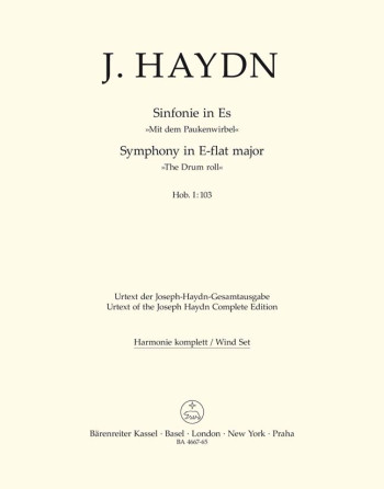 Symphony No.103 in E-flat (Drum Roll) (Hob.I:103) (London No.11) (Urtext).: Wind set: (Barenreiter)