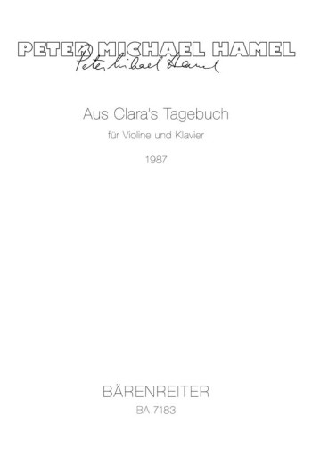 Aus Clara's Tagebuch (1987). : Violin & Piano: (Barenreiter)