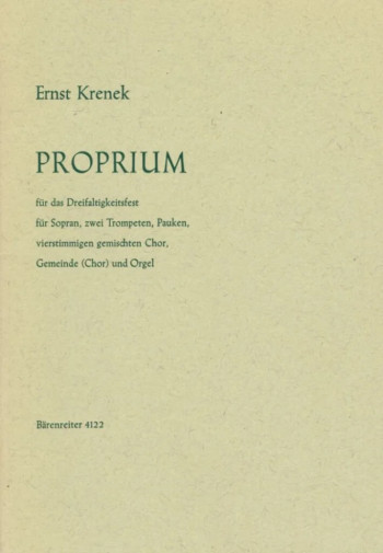 Proprium for Trinity Sunday Op.195 (1966/67) (G). : Choral: (Barenreiter)