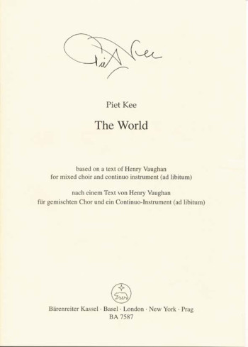 World, The (2000) (E). : Choral: (Barenreiter)