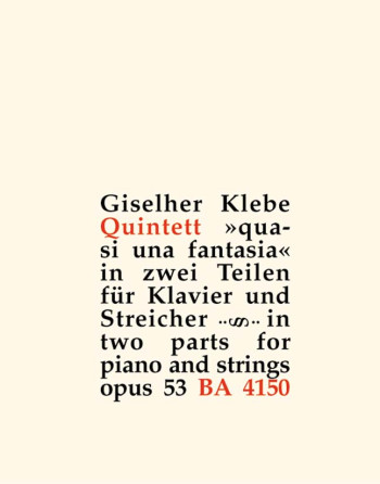 Piano Quintet quasi una fantasia, Op.53. : Mixed Ensemble: (Barenreiter)