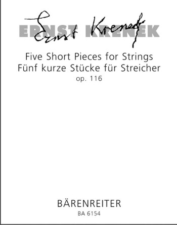 Short Pieces, (5,) Op.116 (1948). : Study score: (Barenreiter)