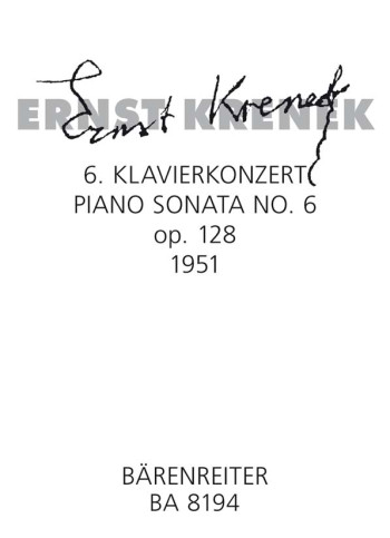 Piano Sonata No.6, Op.128 (1951). : Piano: (Barenreiter)