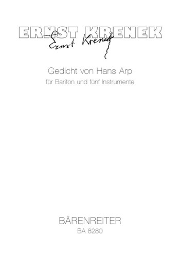 Gedicht von Hans Arp (1926) (G). : Voice: (Barenreiter)