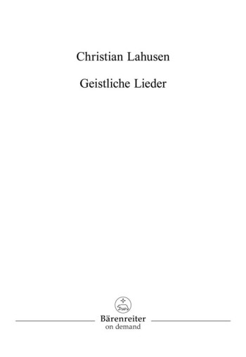 Sacred Songs (G). : Choral: (Barenreiter)