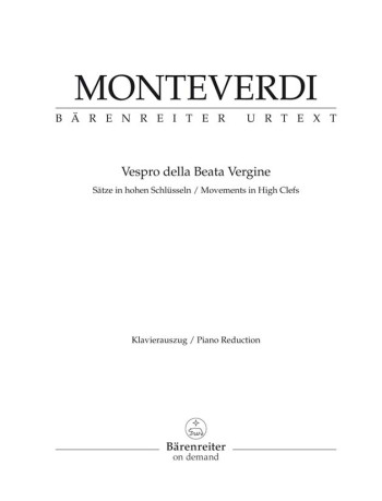 Vespro della Beata Vergine. Movements 10, 13, 14 from the appendix  in their original high clef (L)