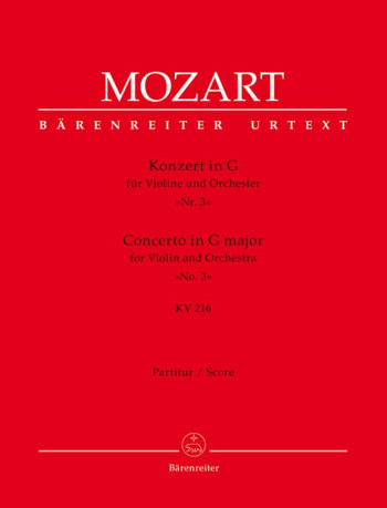 Concerto for Violin No.3 in G (K.216) (Urtext). : Large Score Paperback: (Barenreiter)