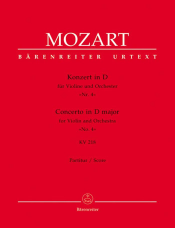 Concerto for Violin No.4 in D (K.218) (Urtext). : Large Score Paperback: (Barenreiter)