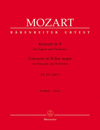 Concerto for Bassoon in B-flat (K.191) (K.186e) (Urtext). : Large Score Paperback: (Barenreiter)