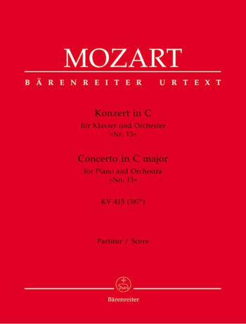 Concerto for Piano No.13 in C (K.415) (Urtext). : Large Score Paperback: (Barenreiter)