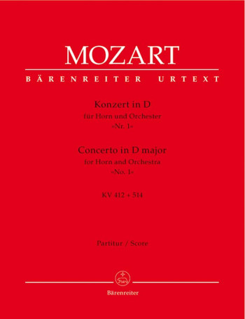 Concerto for Horn No.1 in D (K.412 + 514 (K.386b)) (Urtext). : Large Score Paperback: (Barenreiter)